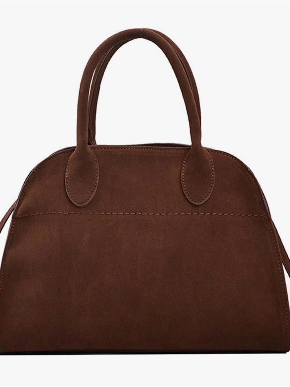 Classic Brown Suede Top-Handle Women's Bag